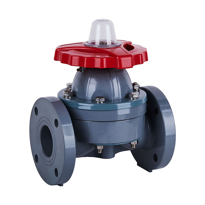 PVC-C G41F-10V টাইপ A Flanged Diaphragm Valve DN15-300 1/2'-12' ANSI স্ট্যান্ডার্ড