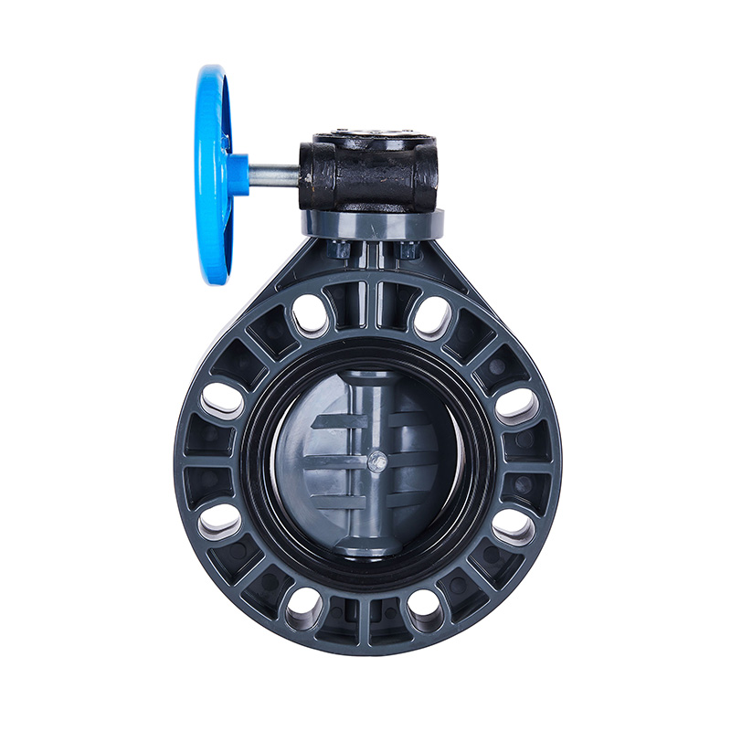 PVC-U D371X-10U ওয়ার্ম-গিয়ার বাটারফ্লাই ভালভ DN40-1000 40A-1000A JIS