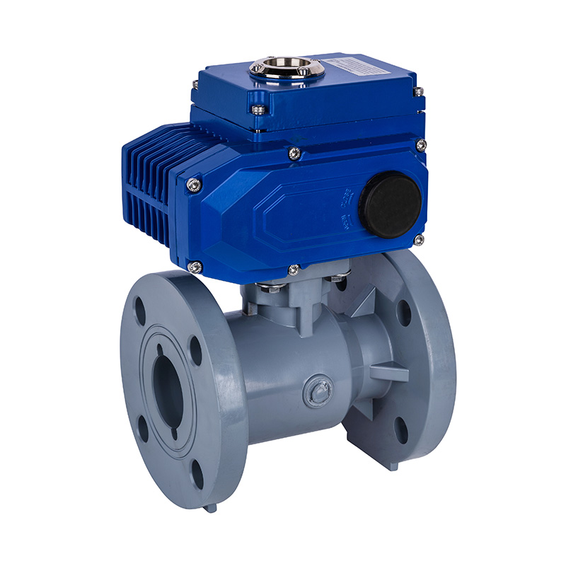 PVC-C D941F-10V বৈদ্যুতিক ফ্ল্যাঞ্জ বল ভালভ DN15-300 গিগাবাইট