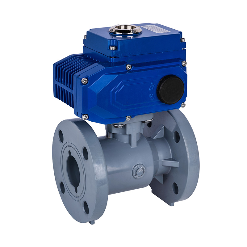 PVC-C D941F-10V বৈদ্যুতিক ফ্ল্যাঞ্জ বল ভালভ DN15-300 1/2'-12' ANSI নম্বর