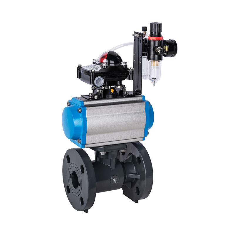 PVC-U Q641F-10U বায়ুসংক্রান্ত ফ্ল্যাঞ্জ বল ভালভ DN15-300 গিগাবাইট